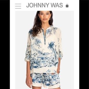 Johnny Was Workshop Pacific Palm Prairie blouse